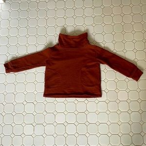 Mabo kids organic cotton French Terry sweatshirt, size 4/5, color chestnut.